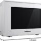 Panasonic NN-E20JWMEPG Four a Micro-Ondes avec Plateau Tournant en Verre, 20L, 800W, Decongelation, 5 Niveaux de Puissance, Minuteri