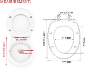 Siège de toilette Soft-Close universel ovale démontable
