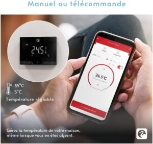 Garza - Wireless Smart WiFi Thermostat for Heating and Boiler, Programmable, Touch Screen, Voice Control (AlexaGoogle), 2.4 GHz, Bl