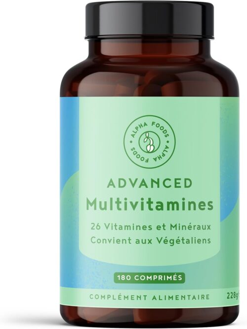 Multivitamines et Mineraux 180 Comprimes Vegan - 26 Vitamines Mineraux avec Vitamine A B C D E K Calcium Magnesium Zinc Fer Iode