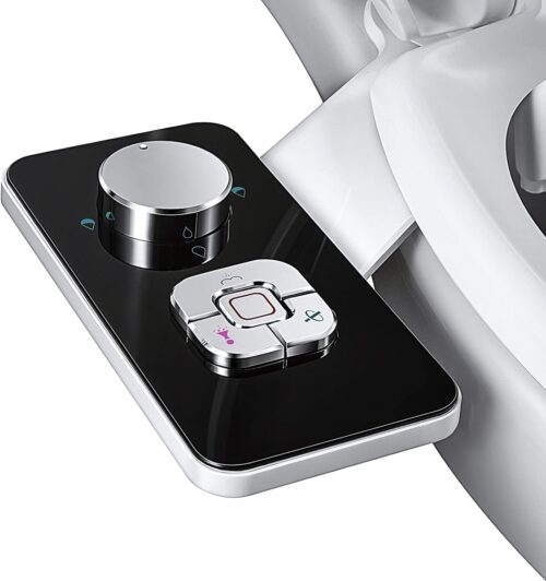 Samodra Pulverisateur Bidet non electrique avec double buses retractables autonettoyantes - Nettoyage avant et arriere - Bouton pous