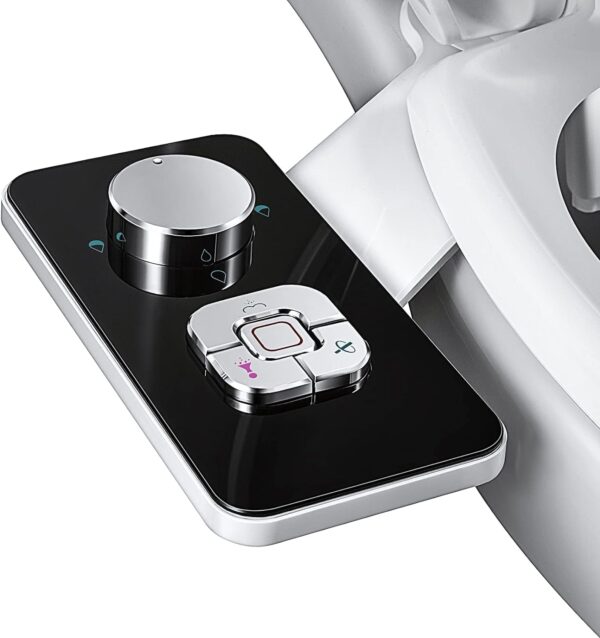 Samodra Pulverisateur Bidet non electrique avec double buses retractables autonettoyantes - Nettoyage avant et arriere - Bouton pous
