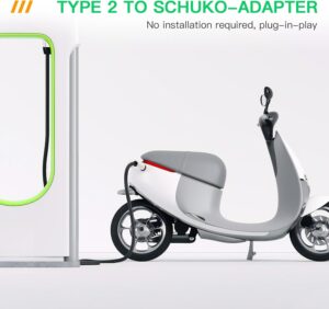 AOHEWEI Type 2 to Schuko Car Charger Adapter IEC 62196 Type 2 EV to Schuko Socket Car Charger Adapter 16A 3.5KW