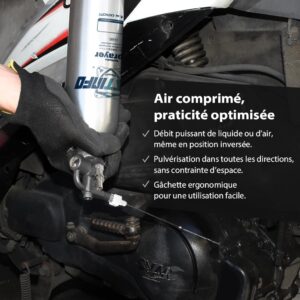 FIRSTINFO A1638 Pulverisateur Rechargeable en Aluminium Epais 620 ml Pression Max 140 psi Aerosol Reutilisable a Air Comprime