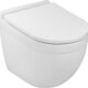 LAVITA Dalia Wall Mounted Toilet with Soft-Close Mechanism and Metal Hinges, Hanging Toilet without Rim, 360 x 520 x 410 cm, Glossy