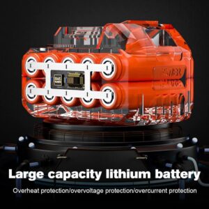 Nettoyeur Haute Pression a Batterie, Nettoyeur Haute Pression sans Fil avec 2 x 16680VF Batteries et Boite de Rangement, Distance de