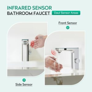 CREA Mitigeur de Salle de Bains Infrarouge, Robinet Lavabo Automatique a Infrarouge, Robinet Lavabo de Salle de Bains Infrarouge, Mi