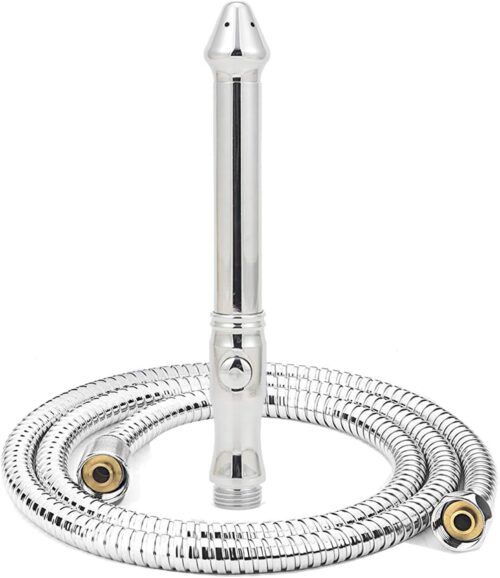 Shower enema hose and nozzle system with 5 foot hand shower hose for colic cleaning kit Shower
