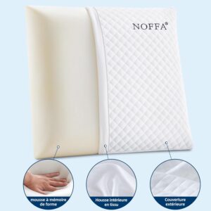 Coussin mémoire de forme NOFFA 56x56x12cm - Housse lavable