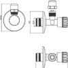 Ibergrif M22022-2, 2 Pieces Vanne d'Angle, Robinet Equerre Universelle Auto-Etanche, d'Arret de Regulation avec Poignee, Robinet de