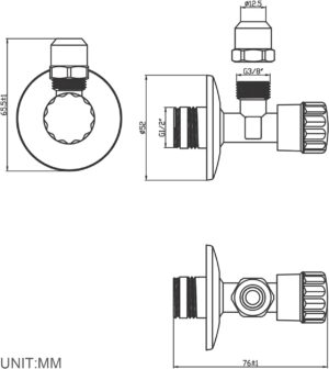 Ibergrif M22022-2, 2 Pieces Vanne d'Angle, Robinet Equerre Universelle Auto-Etanche, d'Arret de Regulation avec Poignee, Robinet de