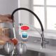 Ibergrif M22142-2 Robinet de cuisine extractible avec 2 fonctions de pulverisation, melange d'evier avec bec flexible Noir