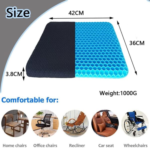 61zGjBOFyyL._AC_SL1000_.jpg Coussin de Siege en Gel a Memoire, Coussin en Gel, Coussin Chaise Ergonomique Orthopedique pour Bureau, Voiture, Fauteuil Roulant, C