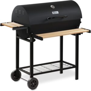 61zNbtc4szL._AC_SL1500_.jpg BBQ-Toro Barbecue au charbon de bois avec couvercle - Diametre : 80 x (L) 42 cm - Chariot de barbecue au charbon de bois de qualite