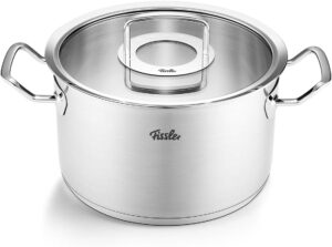 Fissler Collection Original-Profi Faitout En Acier Inoxydable (24 cm, 6,3 l) Avec Couvercle En Verre, Compatible Induction, Argente