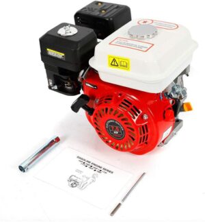 7,5 CV Moteur a essence,Moteur a kart industriel 4 Temps,1 Cylindre,3600 trmin (Noir et blanc)