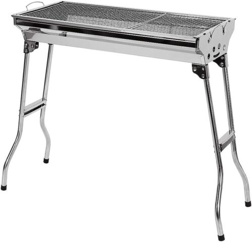 Barbecue a Charbon de Bois Inox,Grill Charbon de Bois XXL,Taille Grande BBQ Pliable Barbecue Grill a Charbon Four de Charbon Portabl