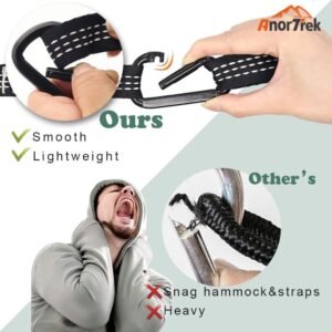 Hamac de Camping AnorTrek avec moustiquaire, hamacs Portables Doubles et Simples avec Sangles d'arbre, hamac Parachute pour Le Campi