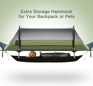 61zjf9waH6L._AC_SL1500_.jpg Night Cat Hamac Tente Fond Plat pour 1 Personne avec Moustiquaire Couverture Impermeable et Espace de Rangement Supplementaire Rando