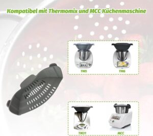 Eucteje Tamis de cuisine en silicone - Passoire a pates - Avec clip - Compatible avec Thermomix TM5 TM6 TM31 et pieces de rechange M