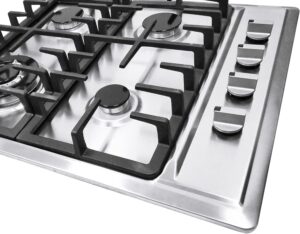 71-96sPZMoL._AC_SL1500_.jpg Cuisiniere a gaz integree, a 4 feux, gaz naturel, propane, encastrable pour gaz naturel, propane, en acier inoxydable, protection th