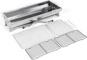 71-9zCoYI0L._AC_SL1000_.jpg Barbecue a Charbon de Bois Inox,Grill Charbon de Bois XXL,Taille Grande BBQ Pliable Barbecue Grill a Charbon Four de Charbon Portabl