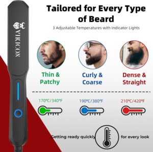 Lisseur barbe VIKICON mini - ions négatifs, 3 températures