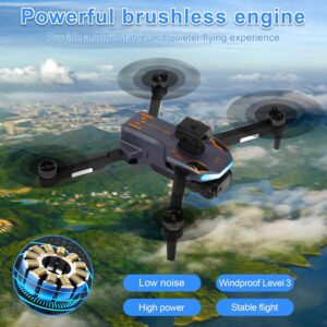 Drone avec camera, Moteur sans balais FPV Drone avec ecran 2.4 inch adulte, Auto-Hover, Controle gestuel, 32GB SD Card with Card Rea