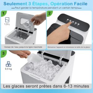 Machine à glaçons RELAX4LIFE 15 kg/24 h autonettoyante