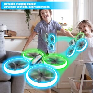 Q9s Drone Enfant,Helicoptere Telecommande avec Lumieres Bleues et Vertes et Deux Batteries,RC Quadricoptere avec Maintien d'Altitude