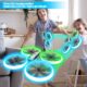 Q9s Drone Enfant,Helicoptere Telecommande avec Lumieres Bleues et Vertes et Deux Batteries,RC Quadricoptere avec Maintien d'Altitude