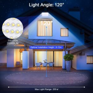 YIQIBRO Spot Projecteur LED Exterieur 200W 20000LM 2 Pieces, IP67 Etanche Lampe Halogene LED Exterieur, 7000K Blanc Froid Phare Exte