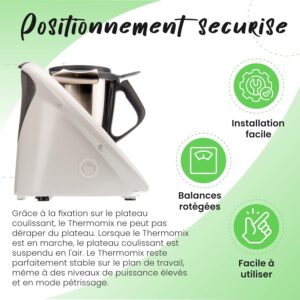 KochFix - Plaque coulissante pour Thermomix TM5TM6 - Glissiere invisible - Pour deplacement securise du Thermomix - Accessoires The
