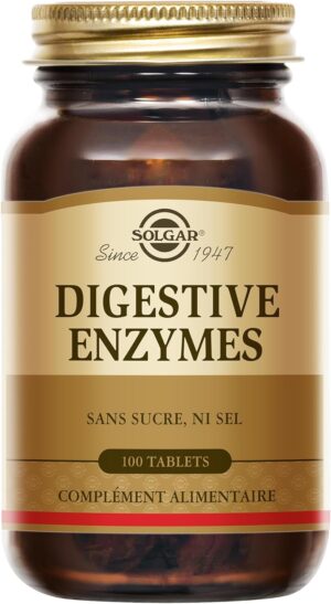 Solgar Digestive Enzymes - Digestion - Systeme digestif- Enzymes digestives - Complement Alimentaire - Flacon de 100 comprimes