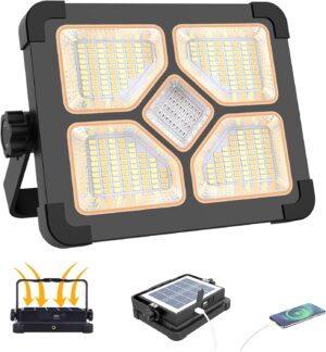 710FvTXLOfL._AC_SL1500_.jpg ERAY 150W Projecteur LED Rechargeable, Projecteur LED Chantier Portable Batterie 15000mAh, Lampe de Travail 5 Modes296 perles LEDP