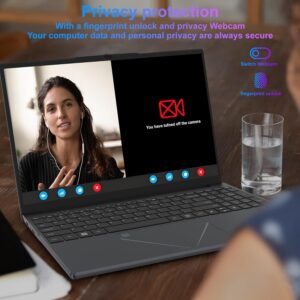 15.6 inch AMD Ryzen 5 3500U 16GB DDR4 512GB SSD Laptop PC with Support Touch ID 2.45G WiFi Bluetooth USB 3.0 2, Mini HDMI