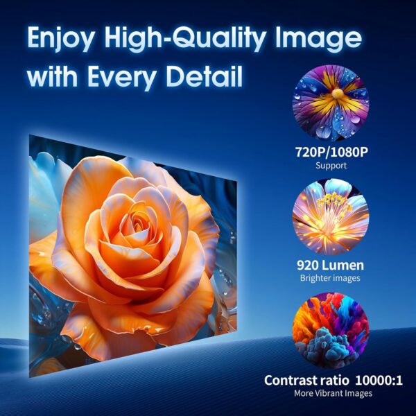 Built-in App 2025 Projector Projector Portable Mini Projector Dual Control with Mouse Android TV WiFi 6 BT5.2 180 Rotation HDMIT