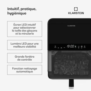 Machine à glaçons Klarstein inox 23 kg/24h, nettoyage auto