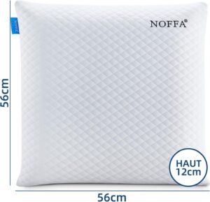 Coussin mémoire de forme NOFFA 56x56x12cm - Housse lavable