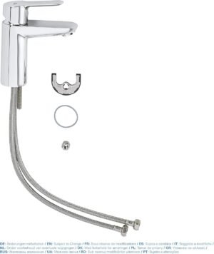GROHE BauEdge Robinet de salle de bain - batterie de lavabo monocommande, taille S avec cartouche en ceramique chrome 233300