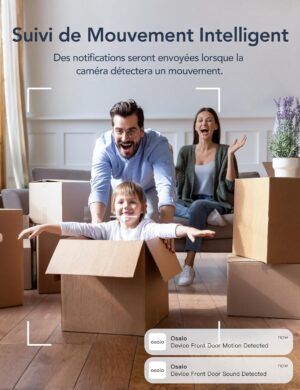 Caméra WiFi GNCC 2K 3MP – Audio 2 voies, détection IA