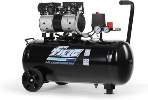 FIAC Supersilent 50, Silent Mobile Air Compressor, Oil Free Air Compressor, Maximum Pressure 8 Bar, Power 1 HP, Tank 50 Liters, Nois