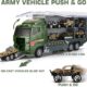 26 in 1 Military Truck with Soldier Set, Mini Military Diecast Vehicle in Carrier Truck, Army Toy Double Sided Transport Vehicle for
