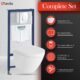 LAVITA Solido Start Wall Unit Sogo Wall-Mounted Toilet White Rimless Toilet Seat with Soft-Close Mechanism Chrome Button Complet