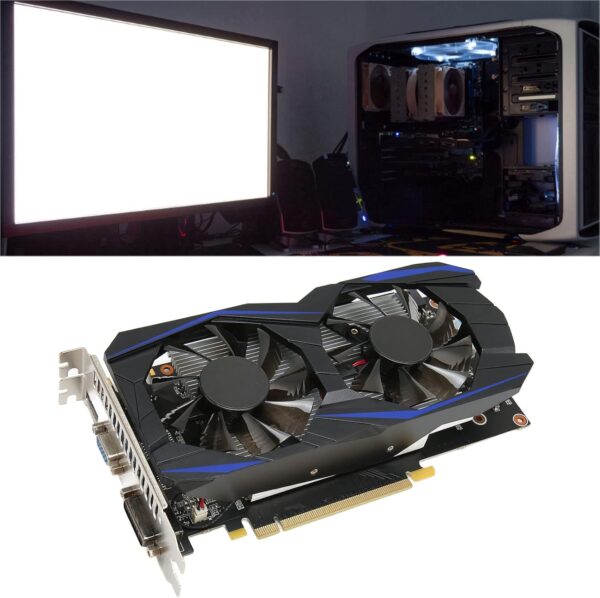 Gaming Graphics Card, 6GB 192Bit GDDR5 Dual Fan Computer Graphics Card, Multimedia Interface HD DVI and VGA Interface, Support Stere