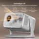 Aurzen Boom 4-in-1 Mini Video Projector with Google TV, Support 4K, Home Cinema Outdoor Projector, 20W Dolby Audio, 500 ANSI, ToF