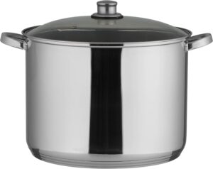axentia Marmite Traiteur 20 Litres, Faitout en Acier Inoxydable avec Couvercle en Verre et Fond Sandwich Capsule, Convient a Inducti