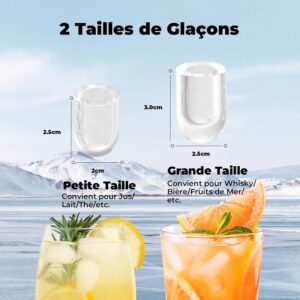 Ice Maker, 12 kg in 24 hours, Acmeenjoy Ice Maker with Ice Spoon, 9 Ice Cubes in 6-8 Minutes, Self-Cleaning and Portable Ice Cube Ma