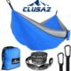 CLUSAZ Hamac Double 300 x 200cm, 2 Places Hamac, avec 2 Sangles pour Arbres, 2 Mousqueton, Mobilier de Camping pour Exterieur, pour