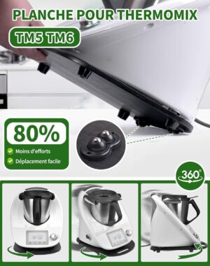 Planche coulissante Thermomix NETONDA TM6/TM5 à roulettes